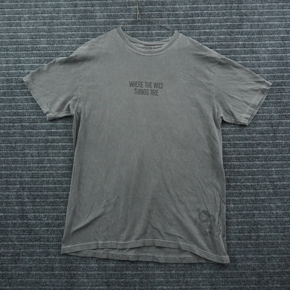 BAIT Where the Wild Things Are T-Shirt Mens XL Grey Mineral Wash Graphic Tee